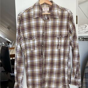 Filson Brown and Yellow Plaid Men's Shirt